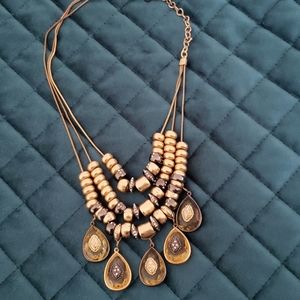 Gold and black statement necklace
